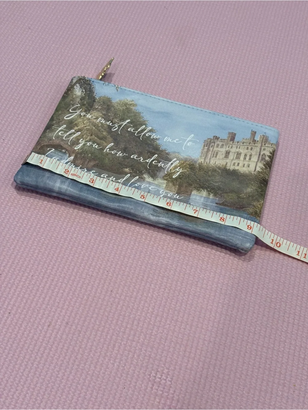 Jane Austen Pride & Prejudice Quote Makeup Bag Cosmetic Pouch Mr. Darcy Literary
